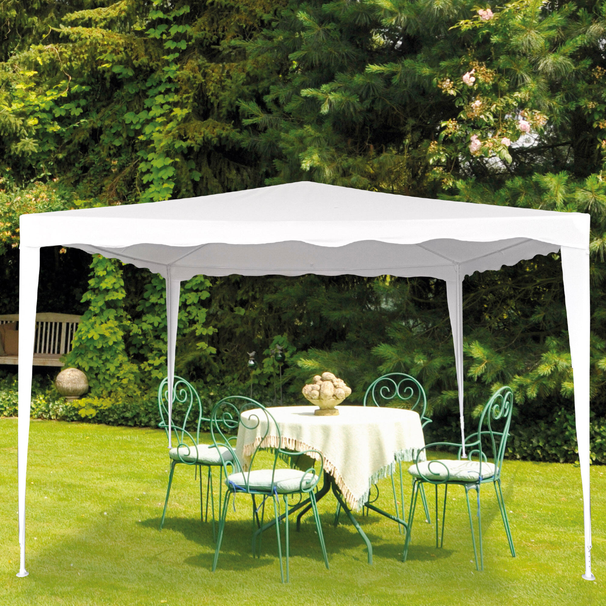 gazebo-campeggio-decathlon-157xrq-1.jpg Gazebo da giardino smontabile 300x300x250 cm bianco Aktive - immagine 1