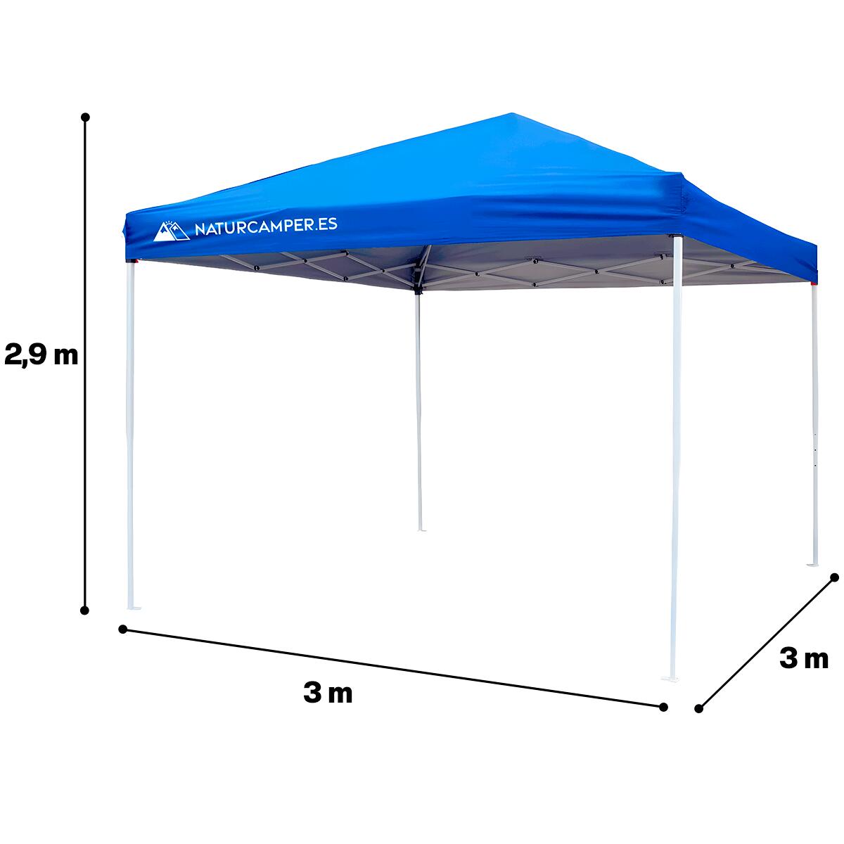 gazebo-campeggio-decathlon-576sog-1.jpg Gazebo Pieghevole 3x3m Pop up Impermeabile Anti UV Spiaggia Campeggio Blu | Decathlon - immagine 1
