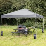 Gazebo campeggio giardino Solvorn 366 × 366 cm tripla regolazione in altezza