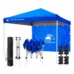 Gazebo Pieghevole 3x3m Pop up Impermeabile Anti UV Spiaggia Campeggio Blu