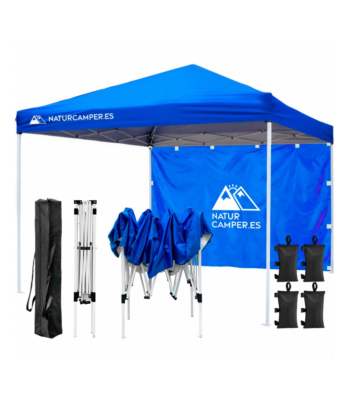 gazebo-da-spiaggia-decathlon-213nnt-1.jpg Gazebo Pieghevole 3x3m Pop up Impermeabile Anti UV Spiaggia Campeggio Blu - immagine 1