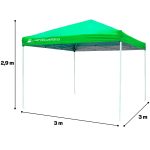 Gazebo Pieghevole 3x3m Pop up Impermeabile Anti UV Spiaggia Campeggio Blu