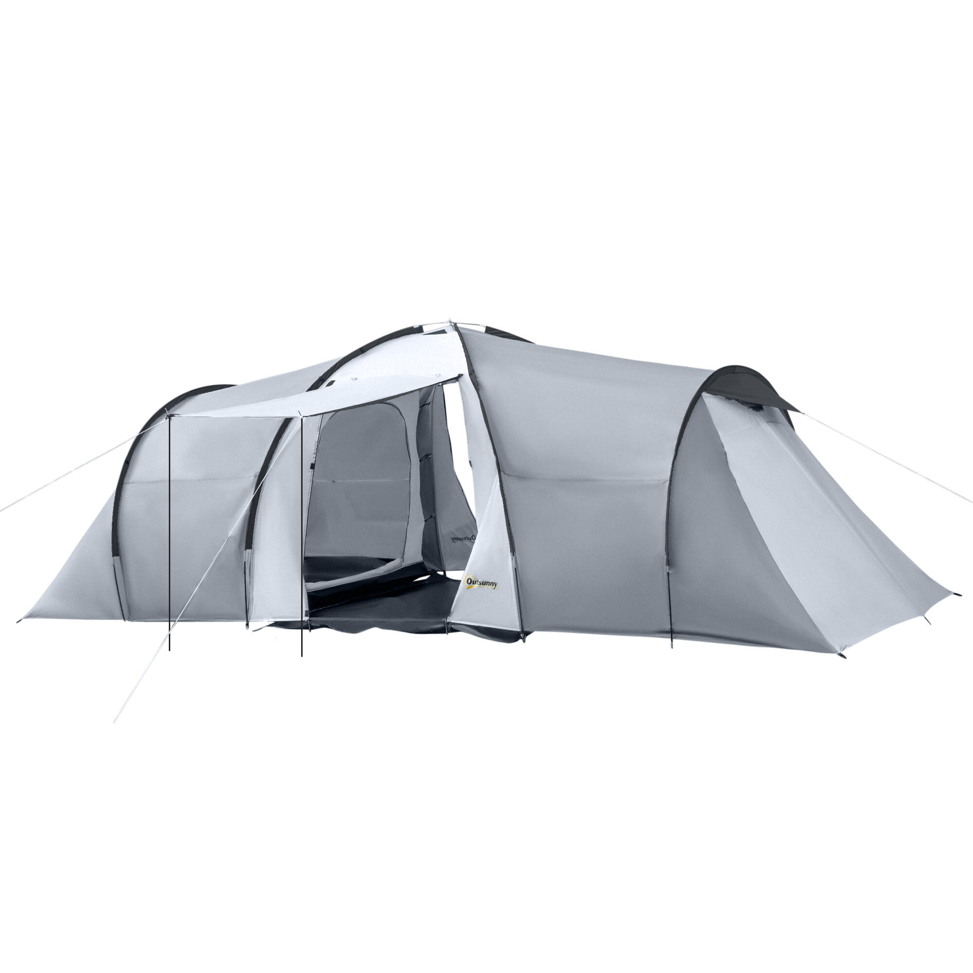 outsunny-tenda-da-campeggio-495ydx-1.jpg Outsunny Tenda da Campeggio 5 Posti, Impermeabile, 590x245x193cm, Grigio - immagine 1