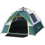 Outsunny Tenda da Campeggio 2 Posti con Apertura Automatica, Tasche Interne e Tappetino, 205x195x135 cm, Verde Oliva | Leroy Merlin