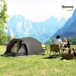 Outsunny Tenda da Campeggio a Tunnel 3000mm 2 Stanze 330x190x120 cm Nero | per 2 Persone, Tenda Campeggio Familiare 2 Posti, Porta a Rete, Finestre Laterali, Borsa di Trasporto : Amazon.it: Sport e tempo libero