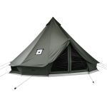 VEVOR Tenda a Campana in Tela 4 Stagioni 5 m per Campeggio, Tenda a Yurta con Presa Stufa, Tela Traspirante, Max 7 Persone, con Pavimento Staccabile ...