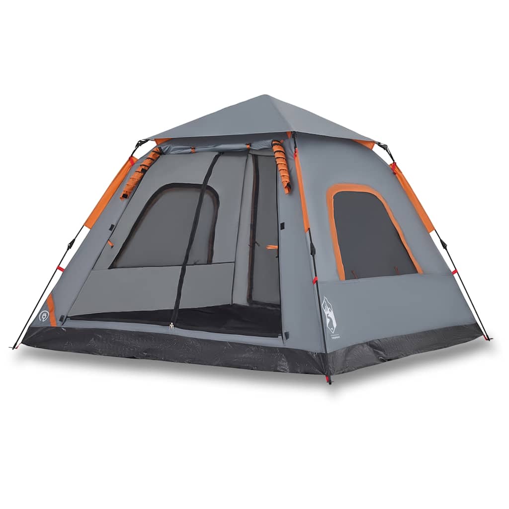 tenda-5-posti-934wgk-1.jpg Tenda igloo 5 posti apertura rapida grigio/arancione COMFORTXL - immagine 1
