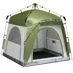 Tenda da campeggio 2 posti pop up con porta a cerniera e 3 finestre, 240x240x199 cm, verde Toys Center