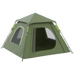 Outsunny Tenda da Campeggio 2 Posti con Veranda, Finestre e Porta con Cerniera, 210x210x150 cm, Verde | Leroy Merlin