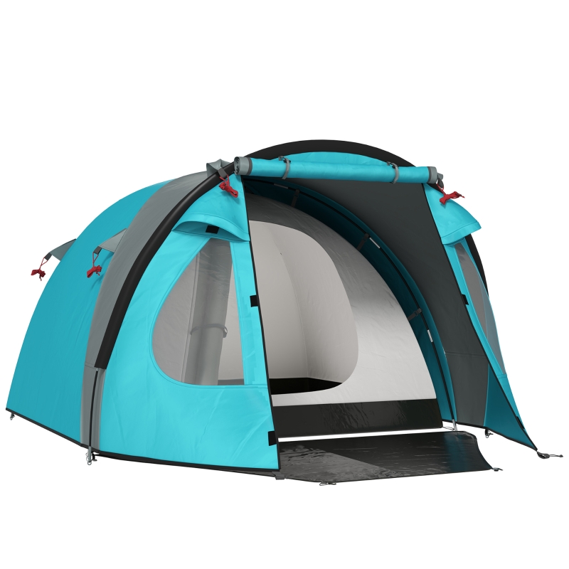 tenda-campeggio-3-posti-615ygb-1.jpg Outsunny Tenda da Campeggio 3 Posti con Camera e Veranda Azzurro | Aosom Italy - immagine 1