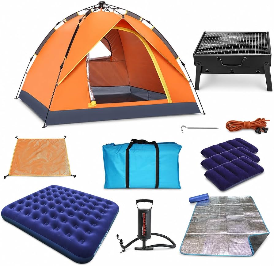 tenda-campeggio-automatica-860dba-1.jpg APLVFFZH Automatica per Campeggio, Tende Campeggio Pieghevole a Doppio Strato per Esterno, camping, Tenda automatica per 3 4 persone con griglia per barbecue e materasso gonfiabile : Amazon.it: Sport e tempo libero - immagine 1