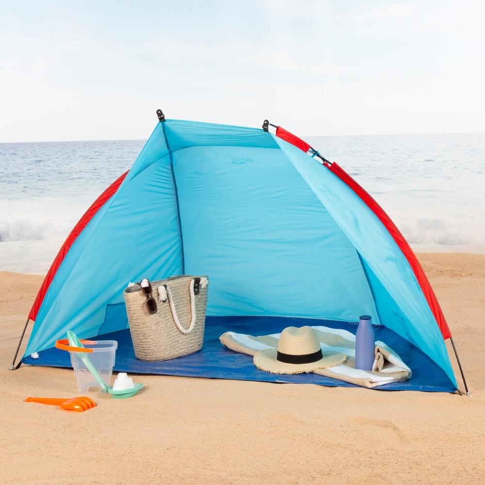 tenda-da-mare-decathlon-287kfl-1.jpg Aktive Tenda da vento e da spiaggia per 2 persone con pavimento e tettoia - immagine 1