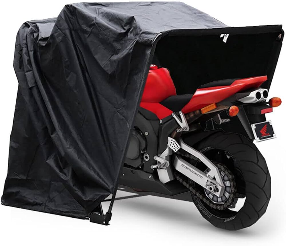 tenda-da-moto-680atv-1.jpg Tenda per moto, garage moto per esterno, garage pieghevole, box moto per esterno, universale tenda da campeggio, impermeabile, colore nero : Amazon.it: Auto e Moto - immagine 1