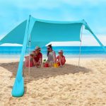 FBSPORT Tenda da spiaggia, parasole portatile, UPF50+, con sacchi di sabbia, per campeggio, pesca, divertimento in giardino, picnic, 2,1 x 2,1 m : Amazon.it: Sport e tempo libero