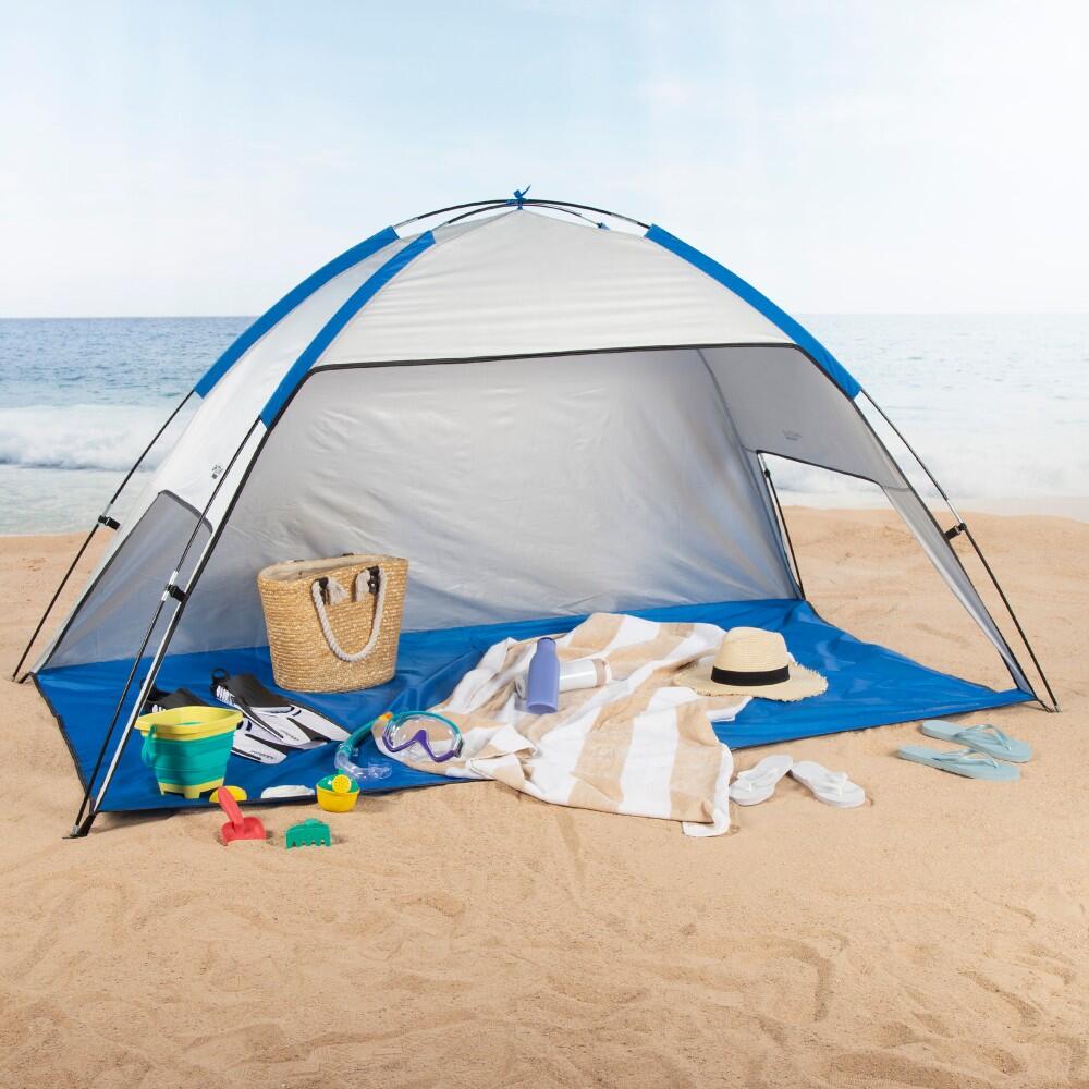 tenda-da-spiaggia-antivento-490wpi-1.jpg Aktive Tenda da vento e da spiaggia per 2 persone UV50 con finestre e pavimento - immagine 1
