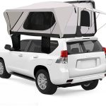 Tenda da Tetto con Tetto Apribile per 3 4 Persone, Tenda da Tetto Impermeabile con Guscio Rigido, Tenda da Tetto per Camion da Campeggio SUV con Scale e Luci di Emergenza Solari per