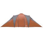 Tenda da campeggio vidaXL per 6 persone con tettuccio grigio arancio