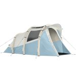 Outsunny Tenda Gonfiabile 2 3 Persone con Pompa Camera da Letto e Zona Soggiorno Impermeabile 3000 mm Montaggio Rapido Azzurro Chiaro | Aosom Italy