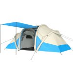 Outsunny Tenda da Campeggio Gonfiabile con 2 Camere, Blu | Aosom Italy