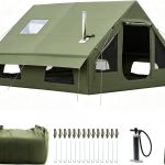Tenda da campeggio gonfiabile con pompa, Glamping, 4 stagioni, impermeabile e antivento, per esterni, con finestra e porte in rete per 2 4 persone : Amazon.it: Sport e tempo libero