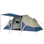 Outsunny Tenda gonfiabile 4 persone Montaggio rapido Tenda da campeggio outdoor con 2 camere Finestre in rete Tendalino | Aosom Italy
