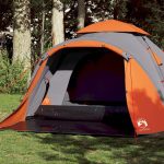 Tenda igloo 3 posti apertura rapida grigio/arancione COMFORTXL