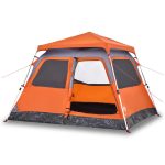 Tenda igloo 4 posti apertura rapida grigio/arancione COMFORTXL | Leroy Merlin
