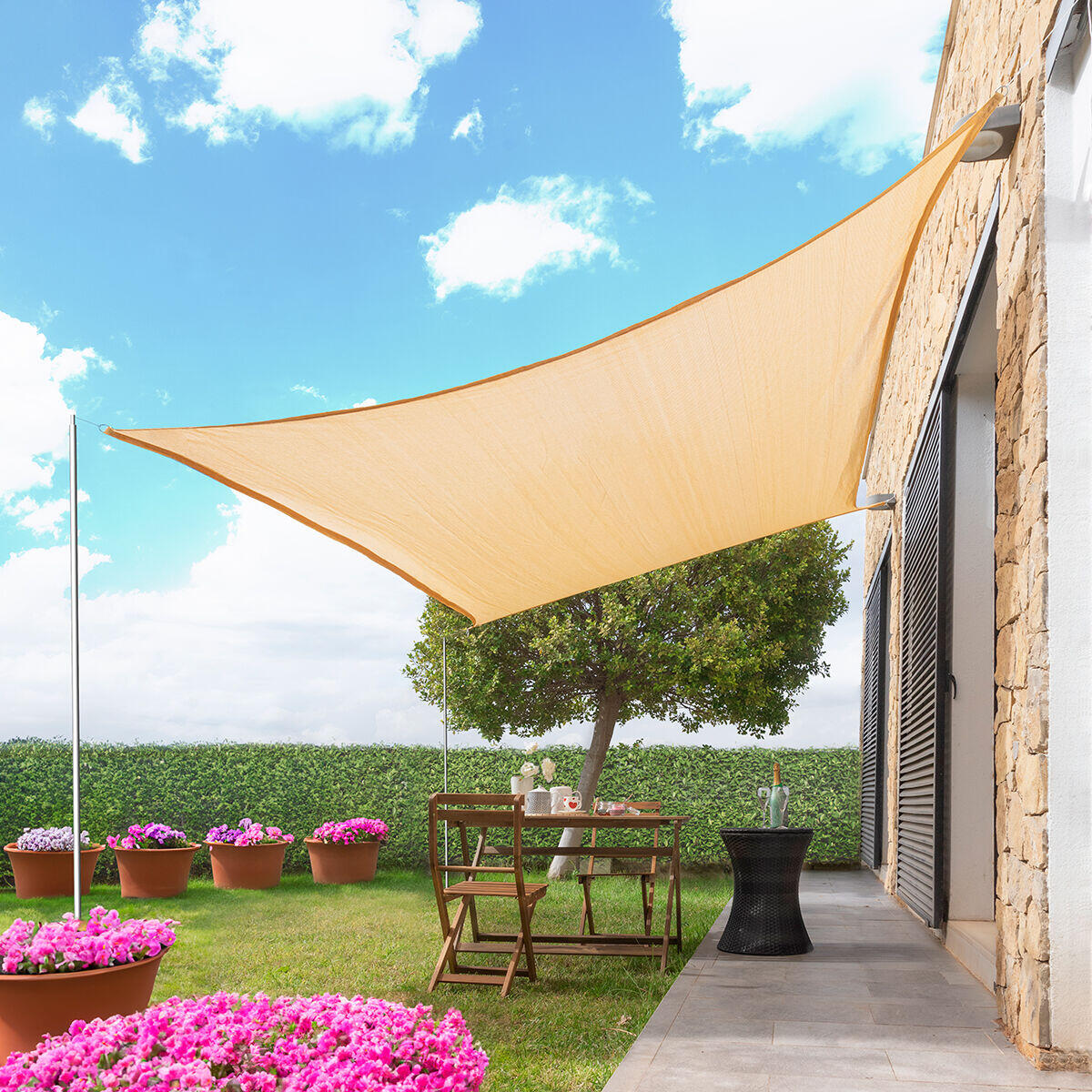 tenda-parasole-decathlon-325dpy-1.jpg Tenda Parasole a Vela Rettangolare InnovaGoods Beige - immagine 1