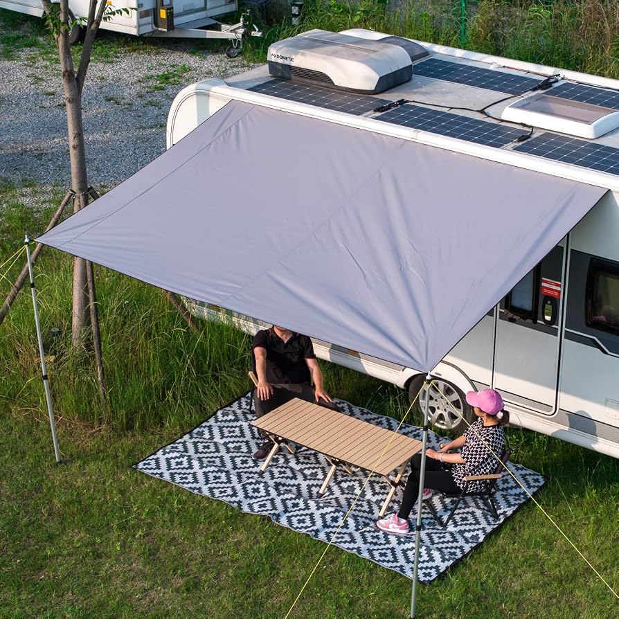 tenda-per-camper-549poq-1.jpg Dulepax Tenda da sole per roulotte, 2,96 x 2,45 m, 3000 mm, impermeabile, resistente ai raggi UV, per SUV, furgoni e camper : Amazon.it: Auto e Moto - immagine 1