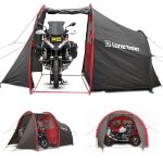 Lone Rider Tenda Moto Campeggio 2 Persone Impermeabile, Garage | MotoTent 100% impermeabile con garage moto separato. Sacca, telo & 18 picchetti inclusi. Montaggio rapido dei pali. : Amazon.it: Sport e tempo libero