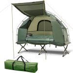 Tenda Singola e Doppia 1/2 Persona 5 in 1 Pieghevole, con Cuscino Sacco a Pelo Borsa da Trasporto