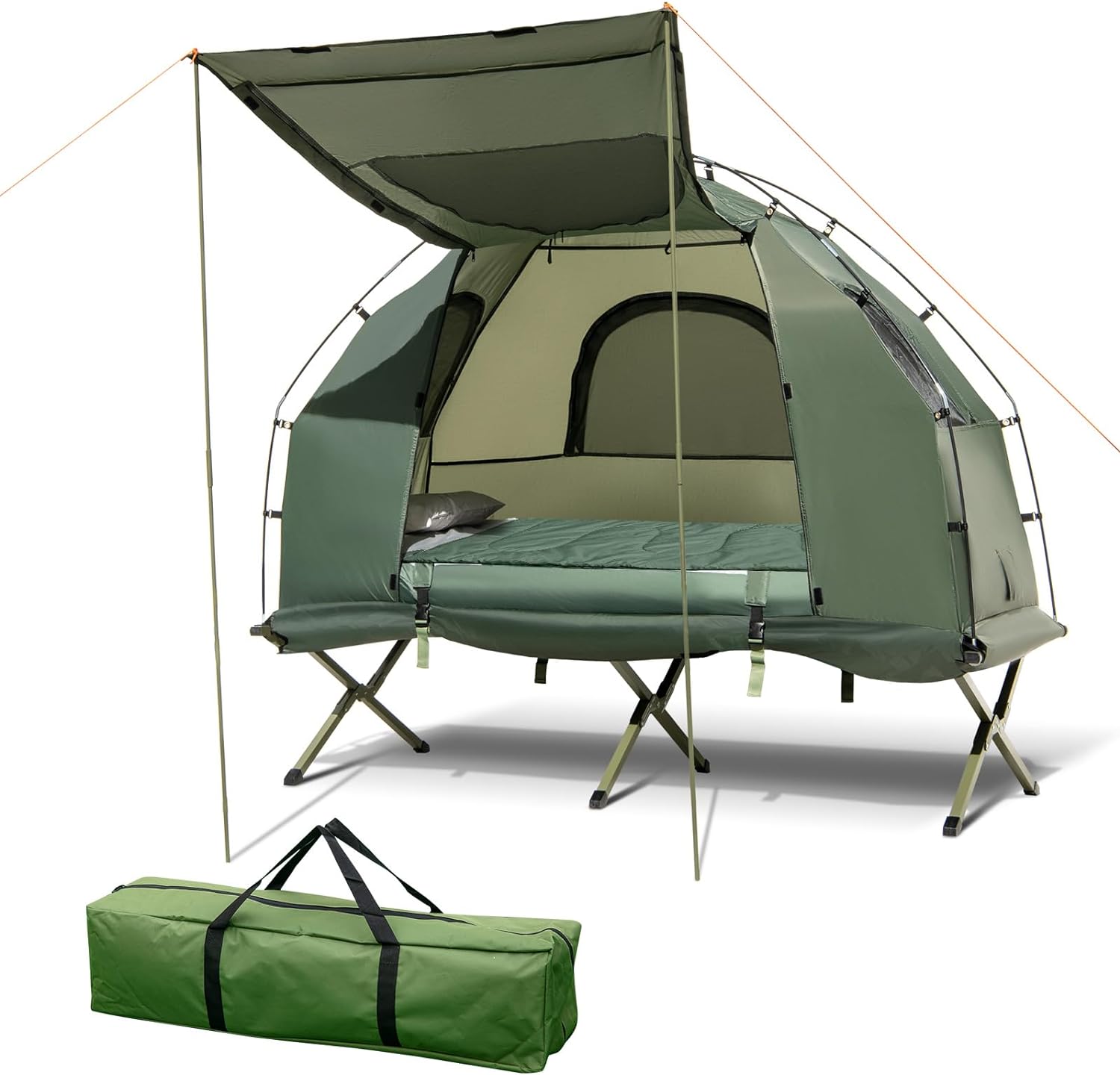 tenda-singola-026zsh-1.jpg Tenda Singola e Doppia 1/2 Persona 5 in 1 Pieghevole, con Cuscino Sacco a Pelo Borsa da Trasporto - immagine 1
