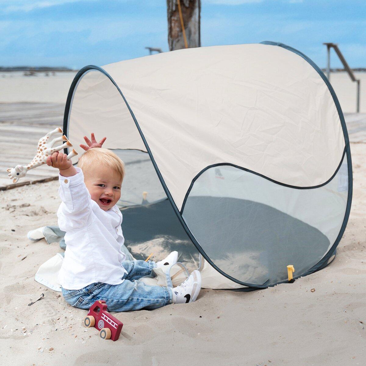 tenda-sole-spiaggia-566awj-1.jpg Tenda da spiaggia Pop Up di Lusso Leggera Protezione UV 50+ Crema - immagine 1