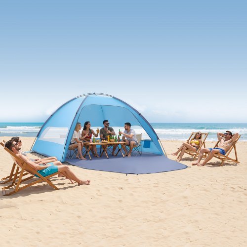 tenda-sole-spiaggia-717urv-1.jpg VEVOR Tenda da Spiaggia Parasole per Mare per 8 Persone, Tenda da Sole Portatile con Borsa per il Trasporto e Ancoraggi a Terra, Ombrellone da ... - immagine 1