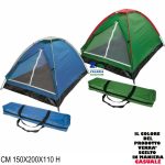 TENDA DA CAMPEGGIO 2 POSTI CON SACCA IN POLIESTERE Cm 200 X 150 X 110 h