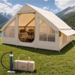 TentHome Tenda da Campeggio 6 8 Posti Gonfiabile Famiglia, Tenda Luxury Facile da Montare 4 stagioni, Glamping con Stufa, Due Stanze, Impermeabile, 600D Oxford, alta 250 cm, Verde (Verde) : Amazon.it: Sport e tempo libero
