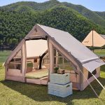 Miuxe Tenda da Campeggio Gonfiabile con Pompa, Grande Tenda Yurta All'Aperto per Campeggio Impermeabile Facile Installazione Tende Calde in Tela 4 8 Persone Tende Glamping Famiglia 4 Stagioni : Amazon.it: Sport