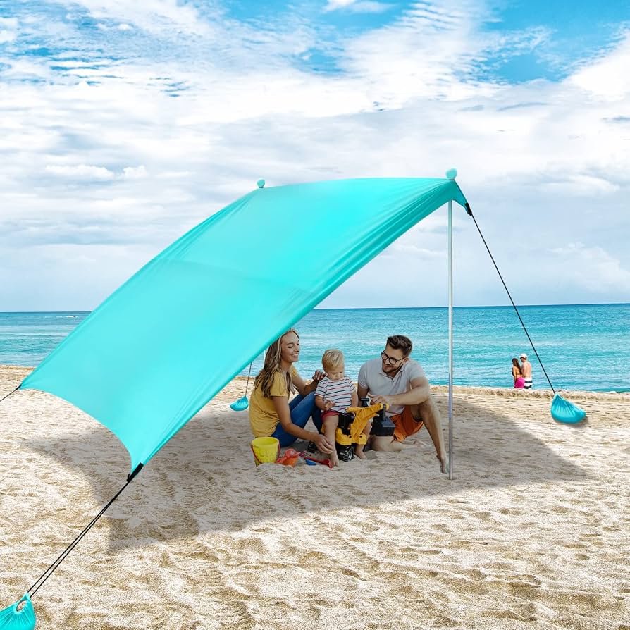 tende-da-spiaggia-parasole-654ufx-1.jpg AKLIFFE Tenda da Spiaggia Portatile Tenda Parasole Spiaggia 2.1m x 2.1m Protezione UV UPF 50+ Tenda Mare, con Sacco di Sabbia, Ancora, per Spiaggia, Picnic, Pesca, Campeggio : Amazon.it: Sport e tempo libero - immagine 1