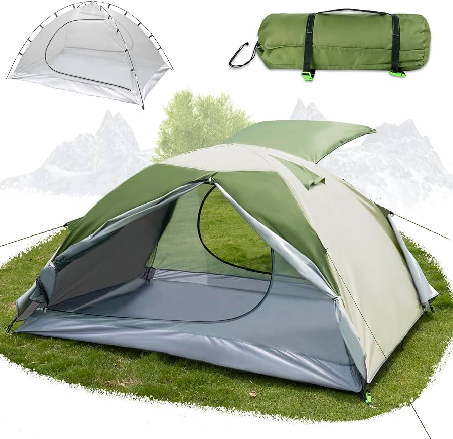 tende-trekking-592wvt-1.jpg YYSWSAKY Tenda Campeggio per 1 2 Persone, Due Porte Tende Trekking Ultraleggera, Impermeabile Antivento Tenda a Cupola, Facile da Installare, Ideale per Campeggio, Escursioni, Attività All'Aperto (A) : Amazon.it: Sport e tempo libero - immagine 1